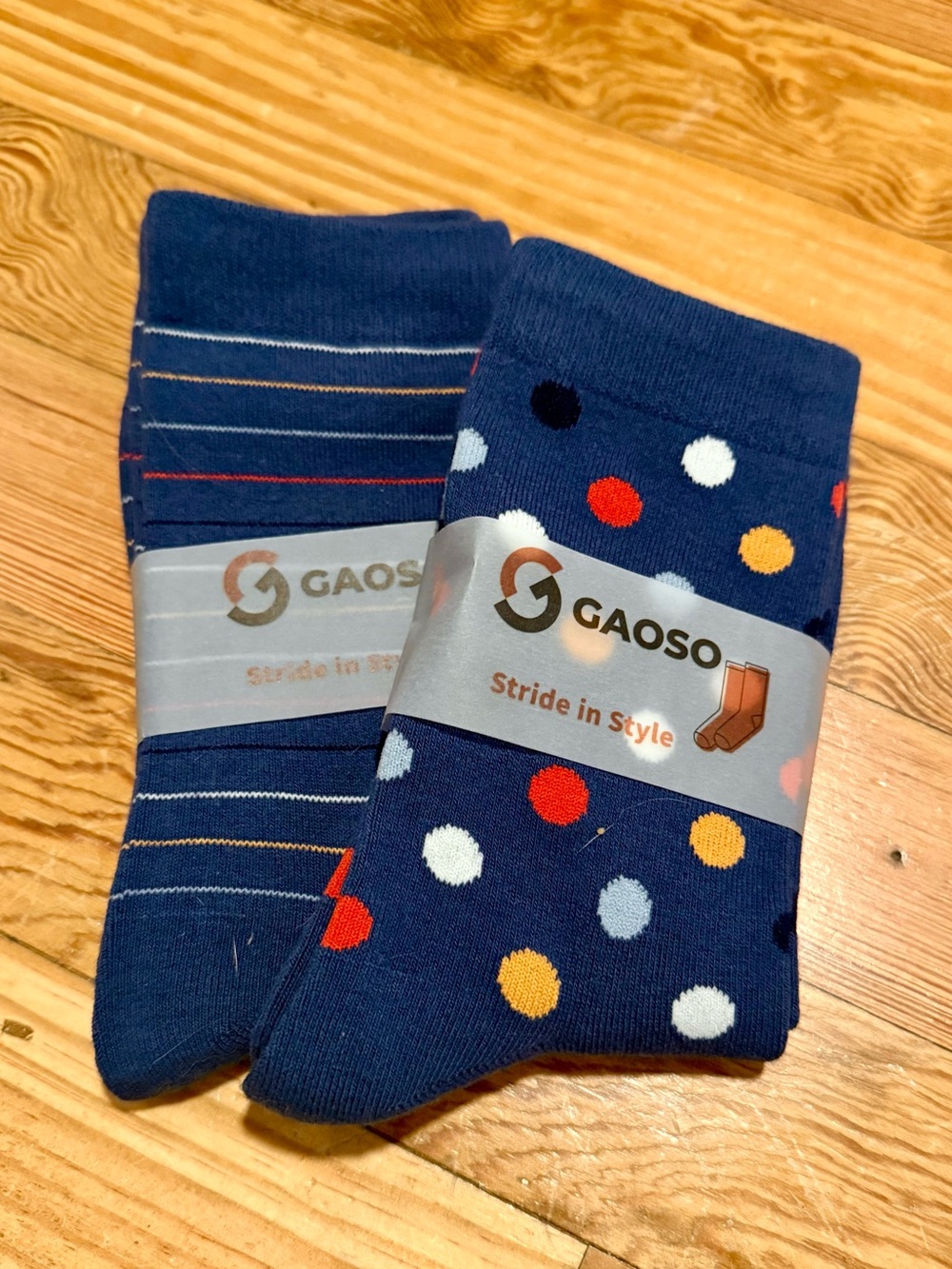 Women’s Navy Polka Dot & Stripe Sock Duo